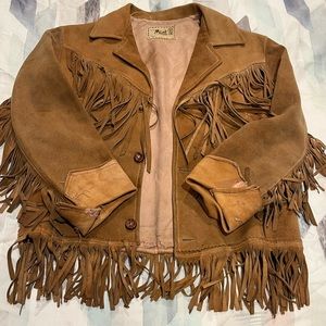 Vintage buckskin fringe jacket for a very small cowboy or cowgirl or cowperson